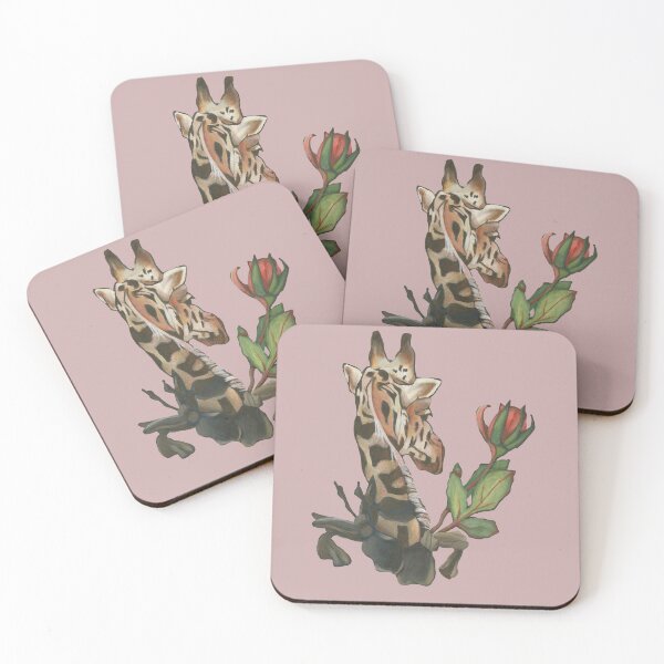 Item preview, Giraffe with rose and leaves designed and sold by KnowingWonder.