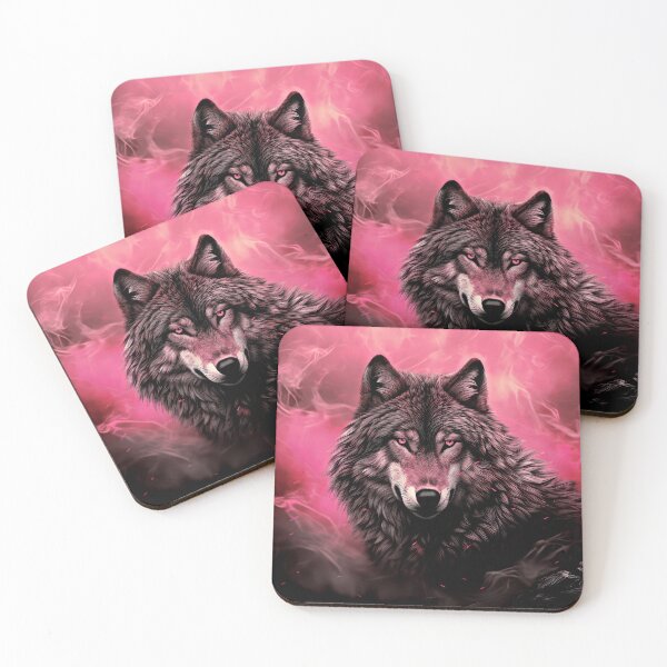 Item preview, Pink Fire Wolf With Blazing Eyes Digital Art designed and sold by DEC02.