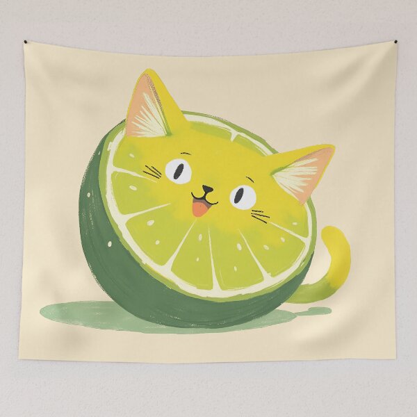 Item preview, Cute Lime Cat – Adorable Kawaii Citrus Kitty Illustration designed and sold by DesertOptimist.