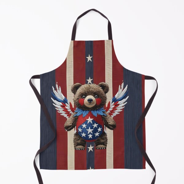 Item preview, Cute American Bear with Stars and Stripes Wings Wearing Patriotic USA Flag Colors Symbolizing Freedom and Strength Artwork designed and sold by ArtDesignTp.