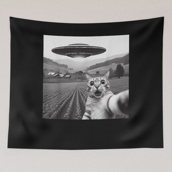Item preview, Cat Selfie With Alien UFO Cute Cat Gifts  designed and sold by BASKF.