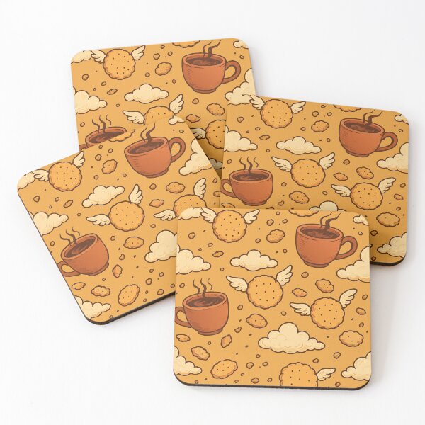 Item preview, Whimsical Flying Biscuits Vector – Playful Hot Chocolate & Whipped Cream Clouds Illustration designed and sold by MAGICKEY2024.