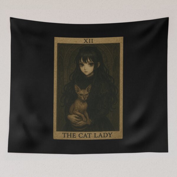 Artikelvorschau, Die Tarotkarte „Die Katzenlady“ entworfen und verkauft von LokiTheGrimm.
