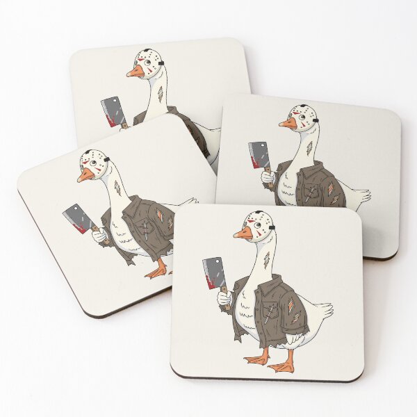 Item preview, goose wearing a Jason costume Friday the 13th designed and sold by FatBirdie.
