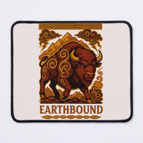 Item preview, Thunder Bison Wild Tribal Spirit Animal Tshirt design designed and sold by Wandering Threads.