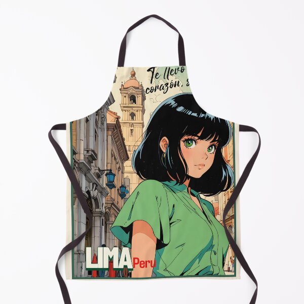 Item preview, Retro Anime Girl from Lima Peru Vintage Travel Romantic Quote designed and sold by Kawaii-Sky.