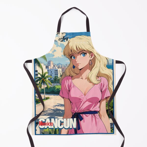 Item preview, Retro Anime Girl from Cancun Mexico Vintage Travel Romantic Quote designed and sold by Kawaii-Sky.