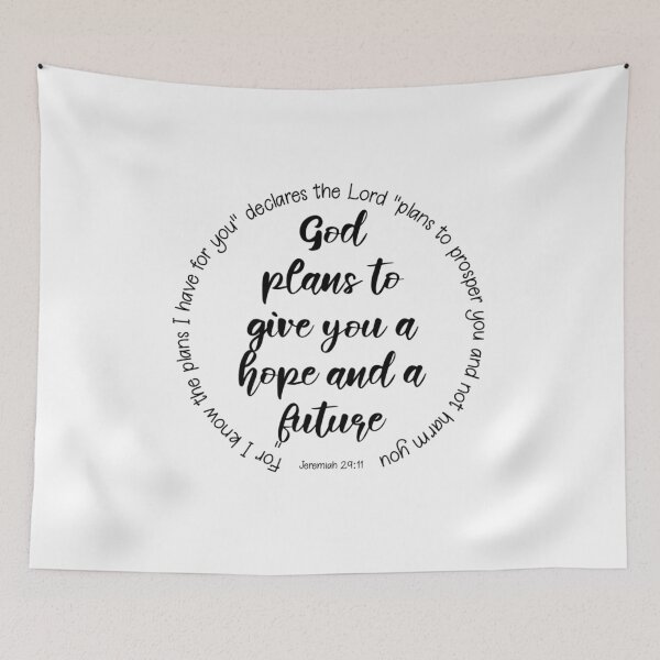Item preview, God Plans to Give You a Hope and a Future | Jeremiah 29:11 Bible Verse | Inspirational Christian Faith Gifts & Apparel designed and sold by Hope & Light Designs.