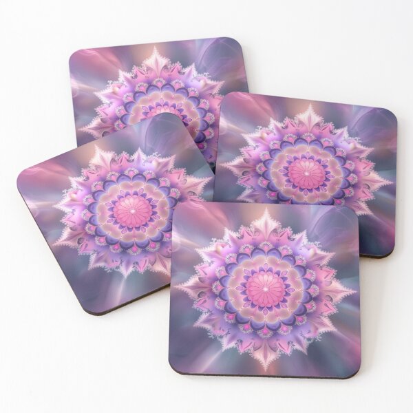Item preview, Radiant Feminine Harmony – Pink & Lavender Fractal Mandala designed and sold by Harmonic_Layers.