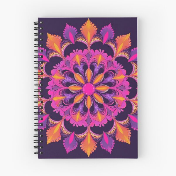 Item preview, Vibrant Feminine Blossom – Pink, Purple & Gold Fractal Mandala designed and sold by Harmonic_Layers.