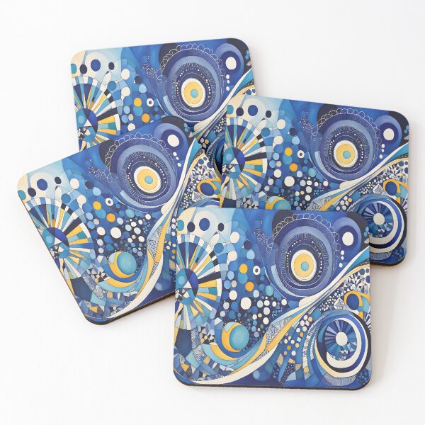Item preview, Geometric abstraction in yellow and blue designed and sold by artedamensagem.