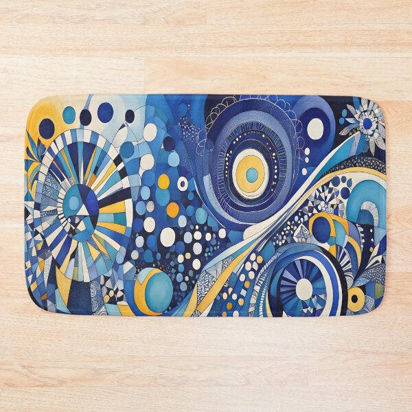 Item preview, Geometric abstraction in yellow and blue designed and sold by artedamensagem.