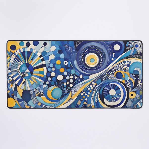 Item preview, Geometric abstraction in yellow and blue designed and sold by artedamensagem.