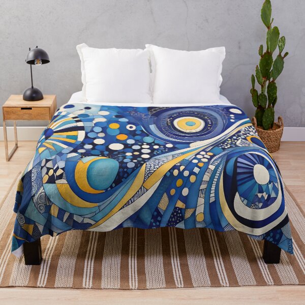 Item preview, Geometric abstraction in yellow and blue designed and sold by artedamensagem.