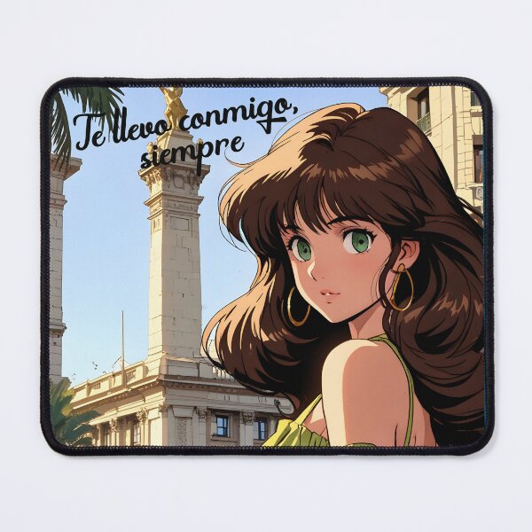 Item preview, Retro Anime Girl from Montevideo Uruguay Vintage Travel Romantic Quote designed and sold by Kawaii-Sky.