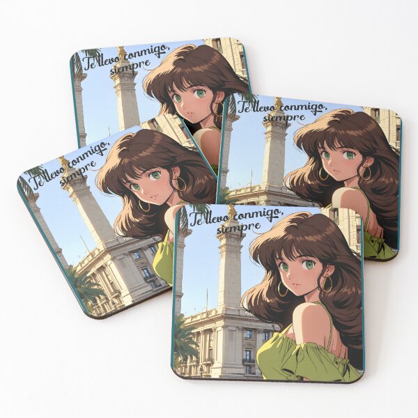 Item preview, Retro Anime Girl from Montevideo Uruguay Vintage Travel Romantic Quote designed and sold by Kawaii-Sky.