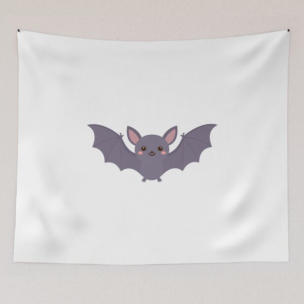 Item preview, Cute Bat with Folded Wings and Adorable Grin – Halloween Cartoon Design designed and sold by PrintCreations9.