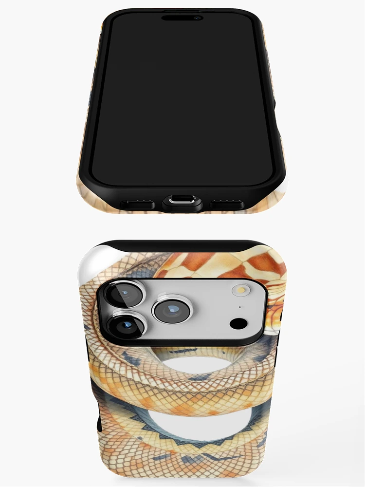 Thumbnail 3 of 4, iPhone Case, Fiery Coiled Python designed and sold by EllDAV777.