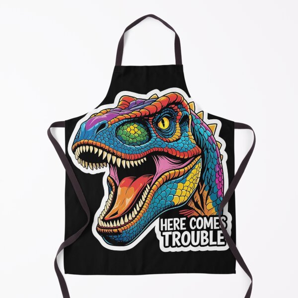Item preview, Colorful T-Rex Dinosaur Head - Here Comes Trouble designed and sold by KaternArt.