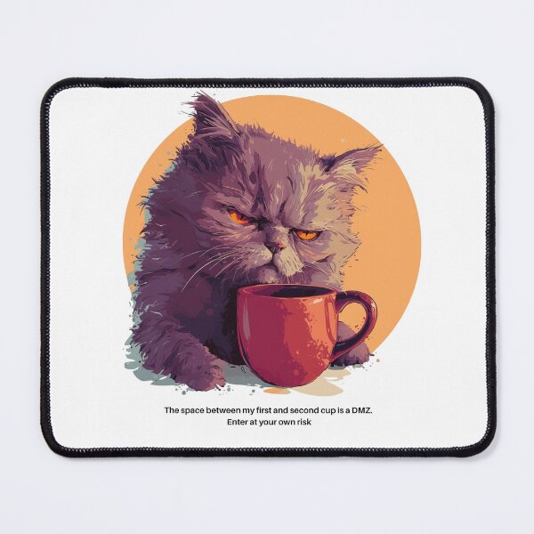 Item preview, The space between my first and second cup is a DMZ. Enter at your own risk. | Grumpy Coffee | Coffee Addict | Cat Coffee | DMZ designed and sold by Awe-And-Charm.