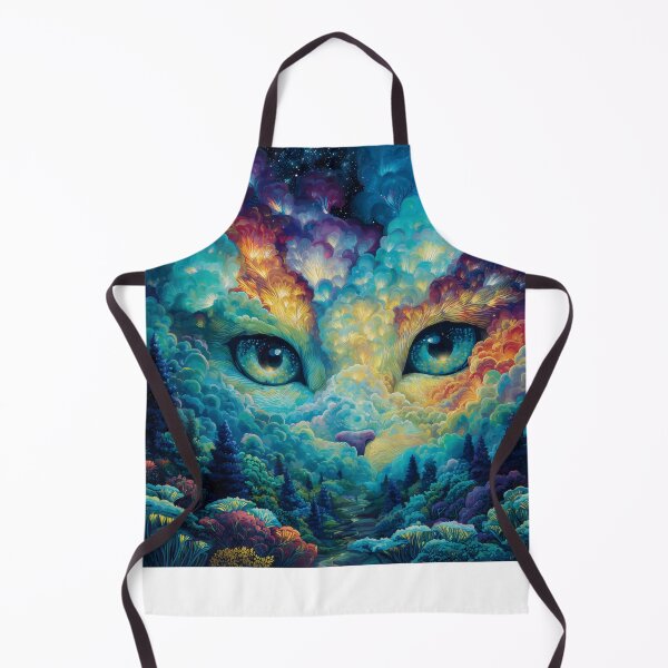 Item preview, Cosmic Cloud Cat Forest Psychedelic Art Print designed and sold by HarmonicDaze.