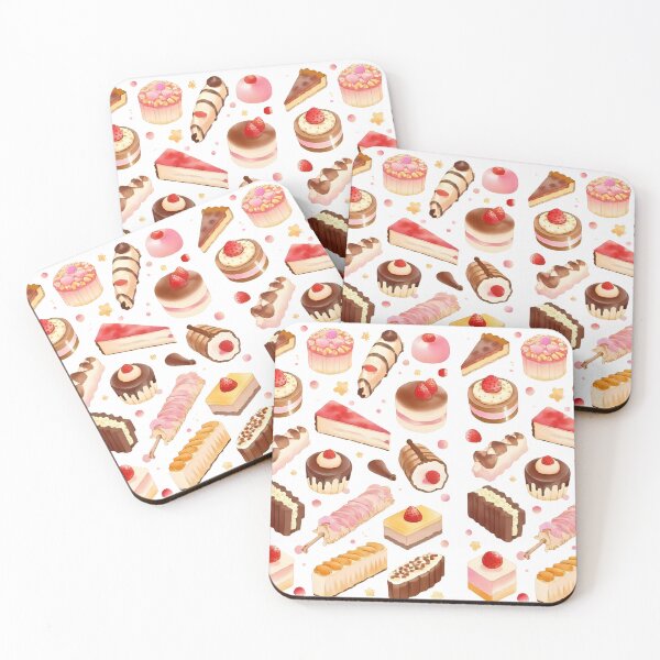 Item preview, Kawaii Japanese snacks and desserts pattern designed and sold by Marti’s Shop Corner.