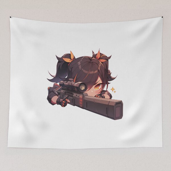 Item preview, Juego Chibi Xinyan Genshin Impact Francotirador Lindo Kawaii designed and sold by Williamhallano.