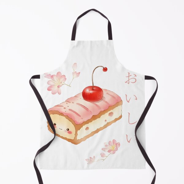 Item preview, Kawaii Japanese cake with cherry and sakura hiragana oishii designed and sold by Marti’s Shop Corner.
