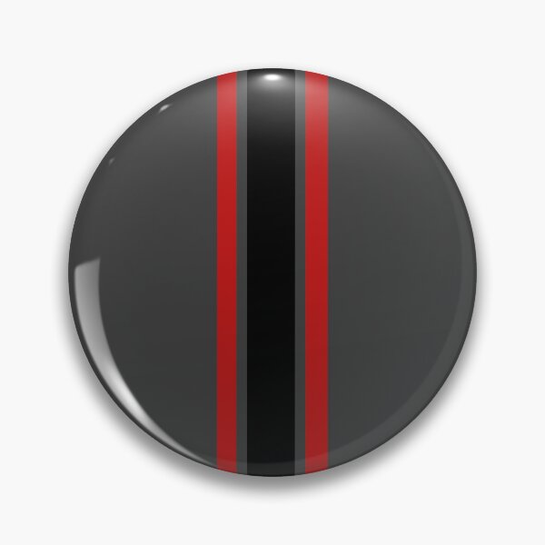 Item preview, Single Stripe with 2 Thick Pinstripes (Dark Gray & Red on White) designed and sold by Racing Stripes Only.