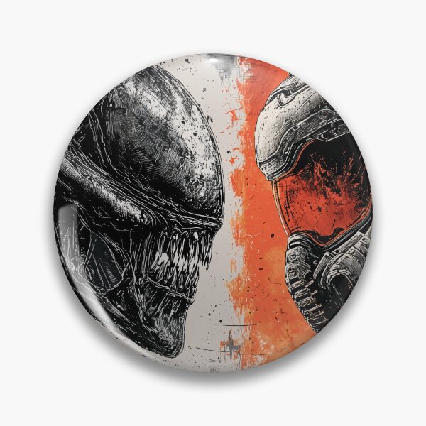 Item preview, Doom Slayer vs Xenomorph Crossover Fan Art - Demon Hunter Meets Alien Horror Graphic Tee Design designed and sold by Senpaiwaves.
