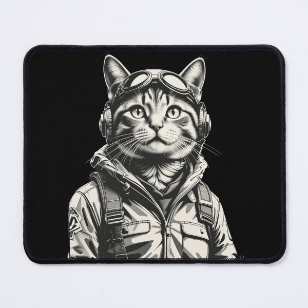 Item preview, Pilot cat Black and white  designed and sold by DigitalArtTK.