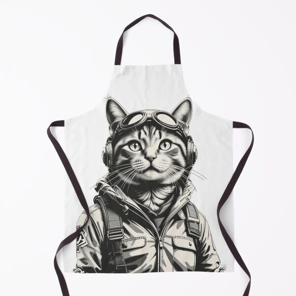 Item preview, Pilot cat Black and white  designed and sold by DigitalArtTK.