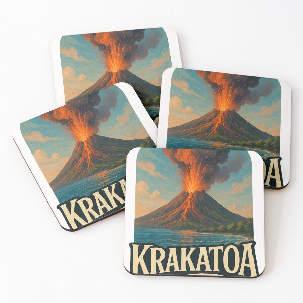 Item preview, Krakatoa Eruption with Coastal View, Indonesia designed and sold by Places On Earth.