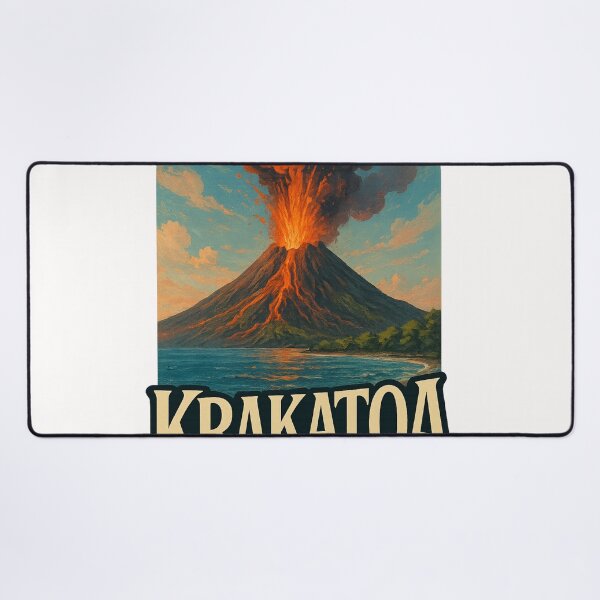 Item preview, Krakatoa Eruption with Coastal View, Indonesia designed and sold by Places On Earth.