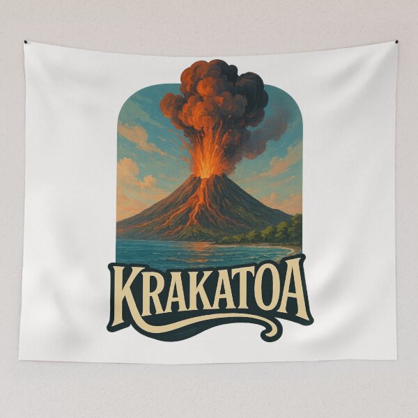 Item preview, Krakatoa Eruption with Coastal View, Indonesia designed and sold by Places On Earth.