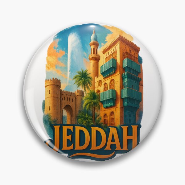 Item preview, Old Jeddah Cityscape with King Fahd Fountain, Saudi Arabia designed and sold by Places On Earth.