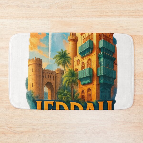 Item preview, Old Jeddah Cityscape with King Fahd Fountain, Saudi Arabia designed and sold by Places On Earth.