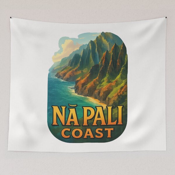 Item preview, Nā Pali Coast Cliffs and Ocean, Kauai Hawaii designed and sold by Places On Earth.