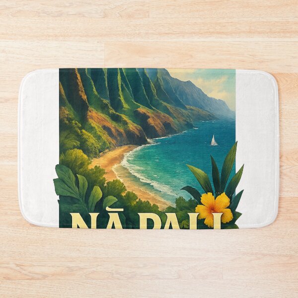 Item preview, Nā Pali Coast Beach and Hibiscus, Kauai Hawaii designed and sold by Places On Earth.