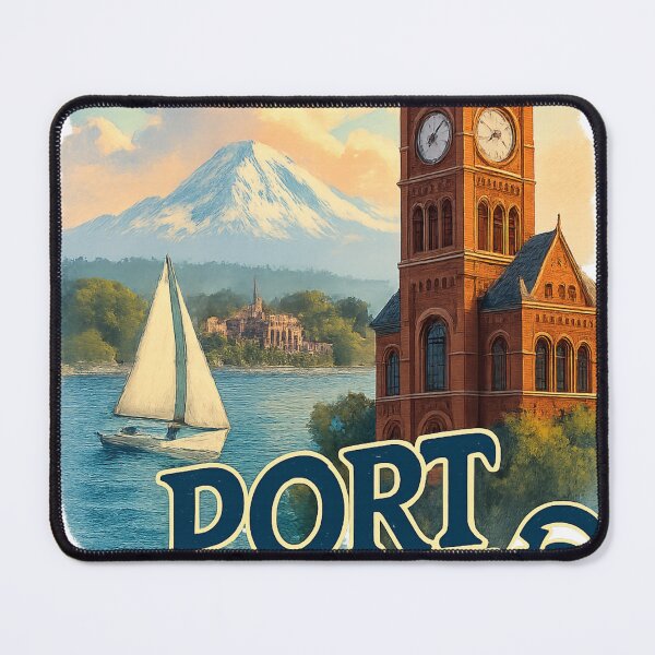 Item preview, Port Townsend Clock Tower and Mount Rainier View, Washington USA designed and sold by Aryabek.