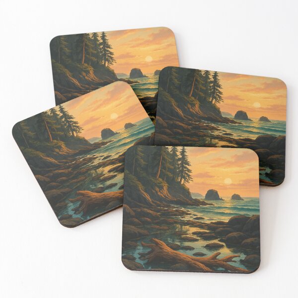 Item preview, Driftwood Shoreline at Sunset, Port Renfrew Canada designed and sold by Aryabek.
