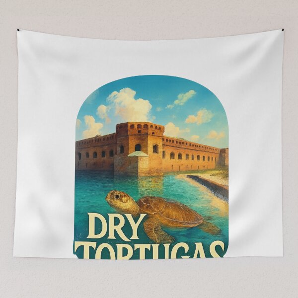Item preview, Dry Tortugas National Park Fort and Sea Turtle Close-Up, Florida USA designed and sold by Aryabek.