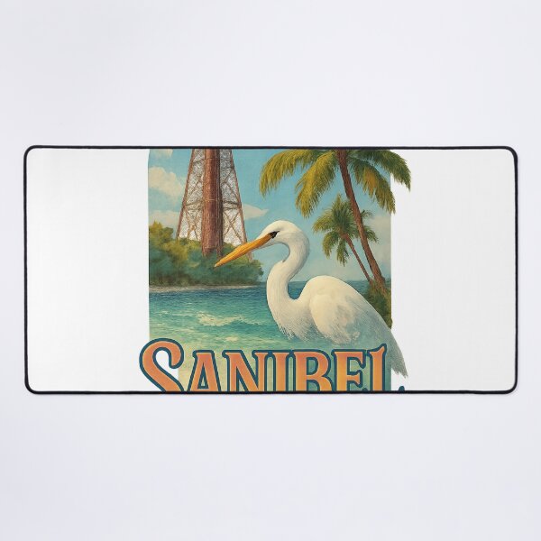 Item preview, Sanibel Island Lighthouse and Egret, Florida USA designed and sold by Aryabek.