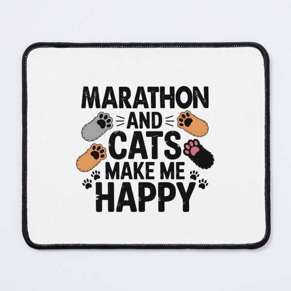 Item preview, Marathon And Cats Make Me Happy - Funny Marathon Cats Lover designed and sold by Oussinc.
