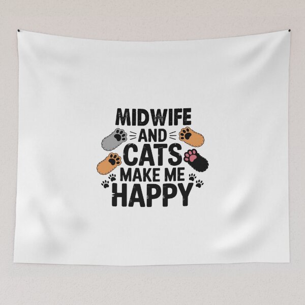 Item preview, Midwife And Cats Make Me Happy - Funny Midwife Cats Lover designed and sold by Oussinc.