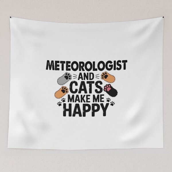 Item preview, Meteorologist And Cats Make Me Happy - Funny Meteorologist Cats Lover designed and sold by Oussinc.