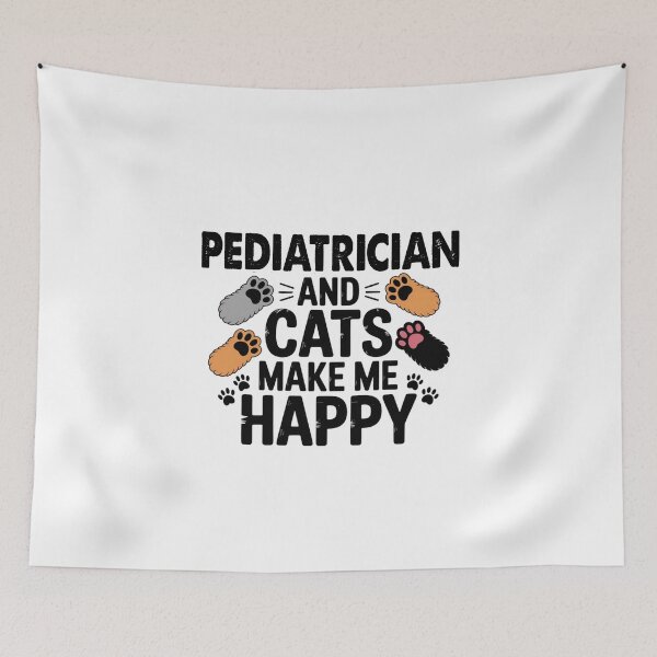 Item preview, Pediatrician And Cats Make Me Happy - Funny Pediatrician Cats Lover designed and sold by Oussinc.