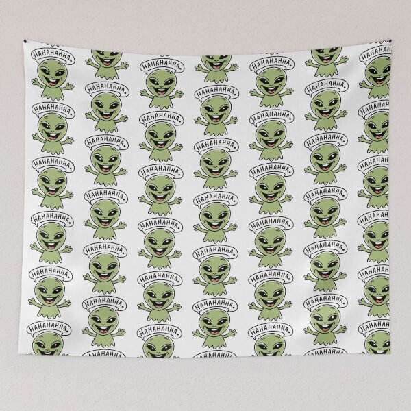 Item preview, Funny Alien Laughing Sticker. Cute UFO Cartoon Meme for Laptop, Water Bottle & T-Shirt designed and sold by Aknarin Thika.