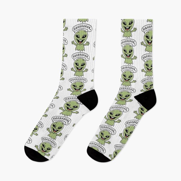 Item preview, Funny Alien Laughing Sticker. Cute UFO Cartoon Meme for Laptop, Water Bottle & T-Shirt designed and sold by Aknarin Thika.