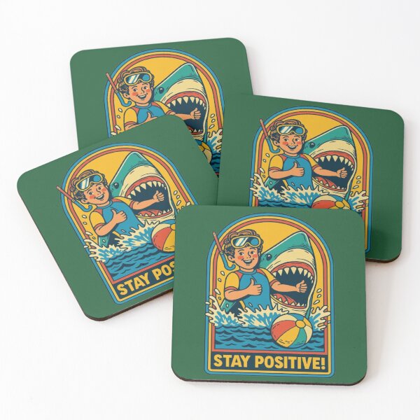 Item preview, Retro Stay Positive Shark Adventure Art designed and sold by My-Hoodies.